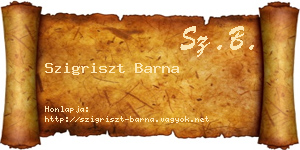 Szigriszt Barna névjegykártya